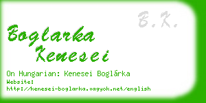 boglarka kenesei business card